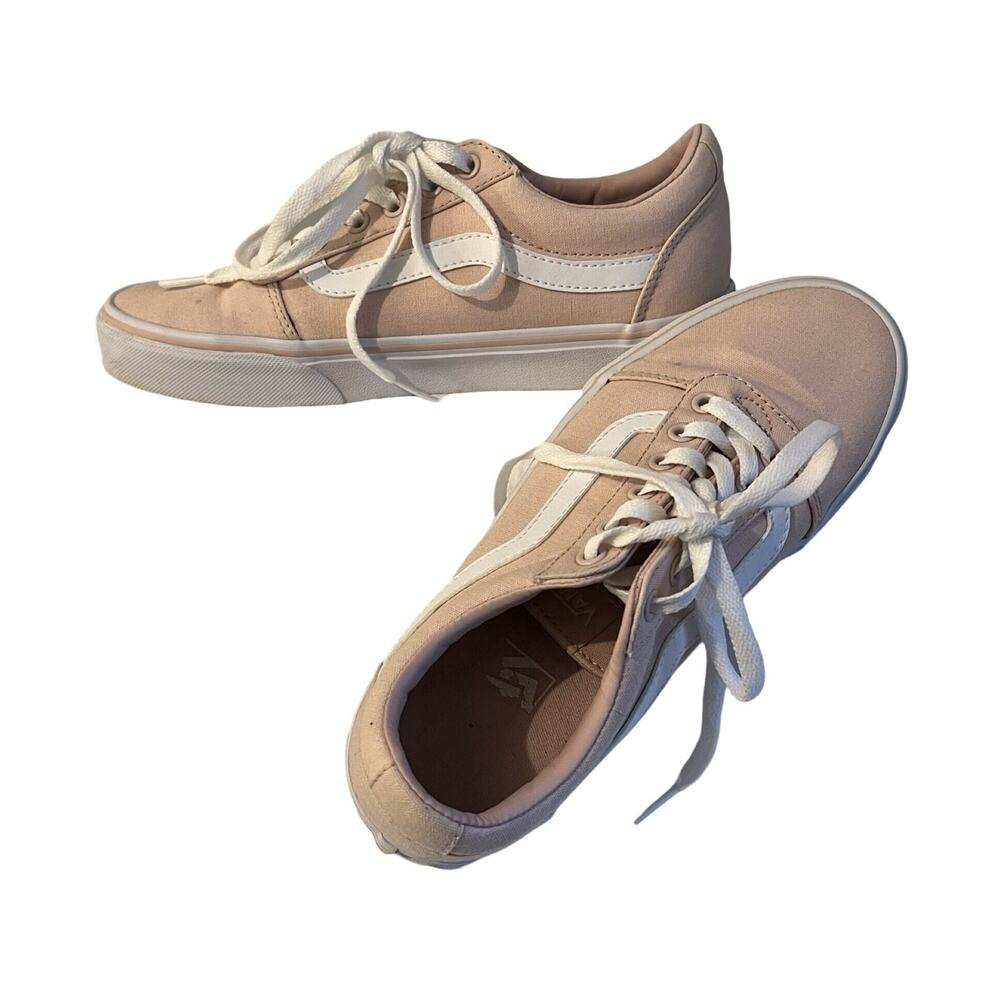 Vans Sneakers Womens Size 8.5 Pink Low Top Platform Lace Up Fabric UK 6 EUR 39